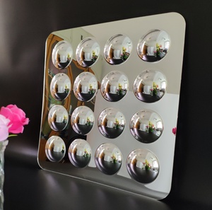 Panneau de <span class=keywords><strong>miroir</strong></span> à bulles sensorielles décoratif en plastique incassable, sans cadre, léger, taille 50x50cm, 1/4/6/8/9/16 bulles - Product Image 5