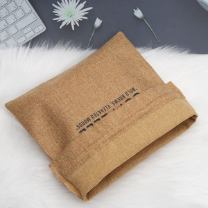 Nouveau design promotionnel : Sac en toile de jute à cordon coulissant avec impression de logo personnalisé, idéal pour le rangement de vêtements, les courses et comme pochette spéciale en lin. - Product Image 4