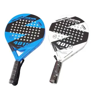 Dalam stok harga lebih murah 50% permukaan serat karbon ringan Berlian/Teardrop/bentuk bulat raket Padel tenis