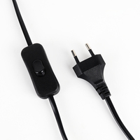 Câble d'alimentation avec interrupteur marche/arrêt, prise européenne, cordon d'alimentation EU pour rallonge, lampe, projecteur, radio