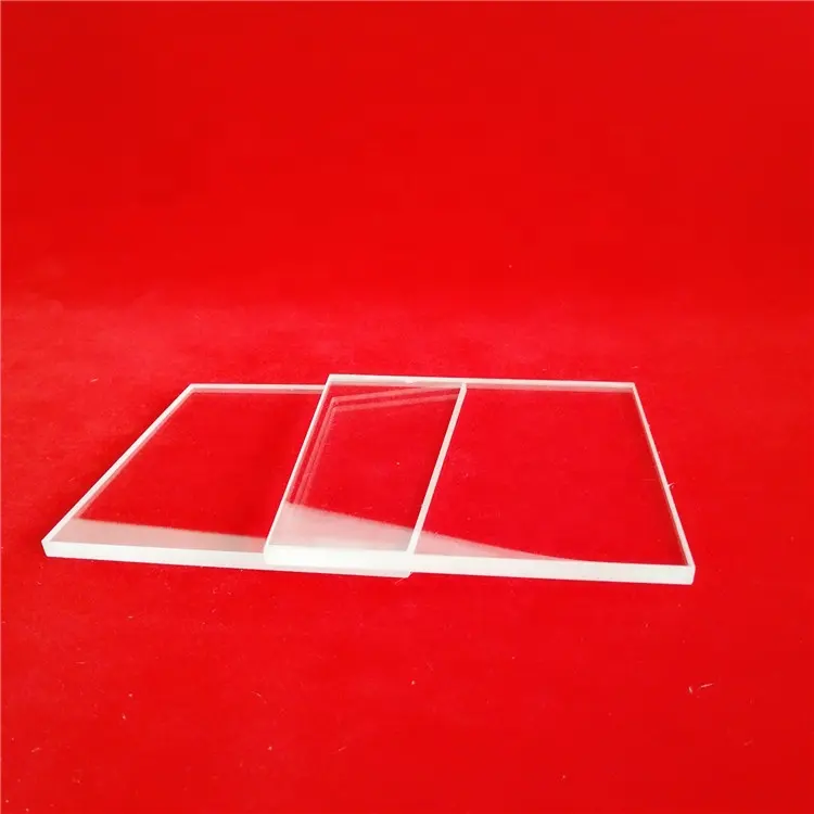 ركيزة زجاجية مربعة من الكوارتز الشفاف بالأشعة تحت البنفسجية مقاومة للحرارة