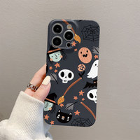 Coque de téléphone antichoc Halloween PC pour iPhone 11-17 Pro Max Series