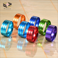 Verschiedene geometrische anodische Oxidation Aluminium Ring kerne Hochzeits-/Verlobung geschenk Blank Inlay Ring mit geometrischem Muster
