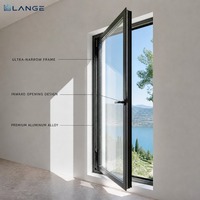 Portes et fenêtres en alliage d'aluminium LANGE, fenêtre à battant en aluminium, fenêtres à double vitrage en aluminium pour villa.