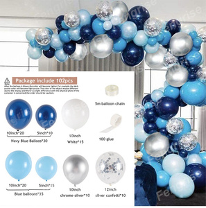 Ensemble de ballons d'anniversaire pour fête prénatale, décorations de fête, <span class=keywords><strong>arche</strong></span> ronde en métal <span class=keywords><strong>pastel</strong></span> <span class=keywords><strong>bleu</strong></span> foncé - Product Image 5