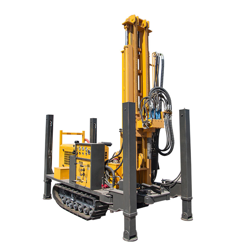 Compressor Digging Machine YUGONG Diesel Crawler Rotary Drilling Rig 200m Borehole Pneumatic Water ...