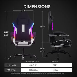 Chaise de jeu à faible coût pour fournisseurs, chaise PC OEM avec repose-pieds massant, RGB inclinable pour adolescents et salles de jeu - Product Image 2