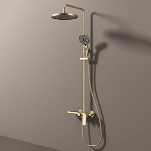 Ensemble de douche mural LEBED LBD-2317 de qualité professionnelle, laiton brut, noir mat électroplaqué, robinet de régulation de pression, sécurité anti-brûlure 5 - Product Image 4