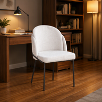 Chaises de salle à manger en velours avec pieds en métal rembourrés, style nordique moderne et luxueux pour restaurant