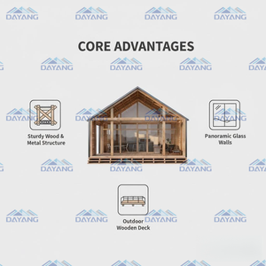 Villa en <span class=keywords><strong>bois</strong></span> exquise Dayang, intégrée à la nature – Cabane en rondins mobile moderne et écologique pour hôtels et zones écologiques - Product Image 5