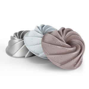 Molde de pastel de gasa en espiral de grado alimenticio al por mayor personalizado molde para hornear pasteles <span class=keywords><strong>Savarin</strong></span> herramienta de cocina para el hogar fácil de desmoldar - Product Image 1