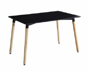 罗利聚餐桌黑色玻璃纤维现代家居家具1件节省空间现代储物可折叠餐桌层压板