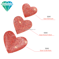 Personnalisé à la mode strass Patch Applique cristal en forme de coeur Patch pour bricolage vêtements robes accessoires