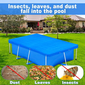 Bâche <span class=keywords><strong>de</strong></span> piscine rectangulaire en PE tissé imperméable et robuste 14 x 7 pieds pour piscine hors sol <span class=keywords><strong>de</strong></span> <span class=keywords><strong>jardin</strong></span> - Product Image 3