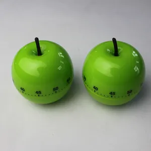 Plastic Green Apple Shape Mechanical Timer for Cooking