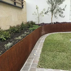 Borda redonda customizável de aço Corten para jardim, ornamento de metal ecológico, borda de caminho para paisagismo com estacas