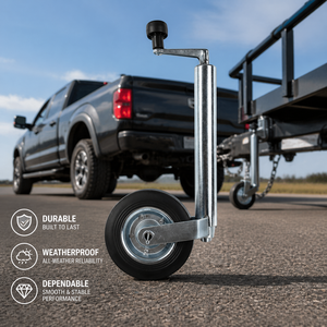 Nouvelle roue de jockey personnalisable de 48 mm, capacité de 150 kg, acier au carbone zingué, certifiée ISO9001, pour remorque, <span class=keywords><strong>caravane</strong></span>, utilitaire extérieur - Product Image 1