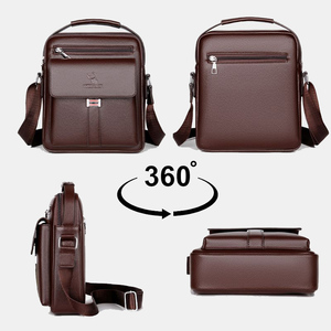 Borsa a Tracolla Multifunzionale in <span class=keywords><strong>Pelle</strong></span> PU Personalizzabile con LOGO, per Lavoro e Affari, Grande Capacità, Regalo per <span class=keywords><strong>Uomo</strong></span> - Product Image 4