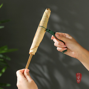 Bamboo Woven Round Fan With Plum Blossom Design Handmade For Home Decoration - Product Image 3