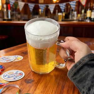Vaso Transparente de Plástico con Asa de 5.1 Pulgadas, 16 oz de Capacidad, Ecológico, Simulación de Espuma, para Cerveza, Festivales, Fiestas, Bares - Product Image 5