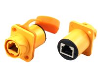 Câble Ethernet industriel XATLJ RJ45 IP67 Contacts en bronze phosphoreux étanches 120V prise mâle en nylon prise femelle alimentation