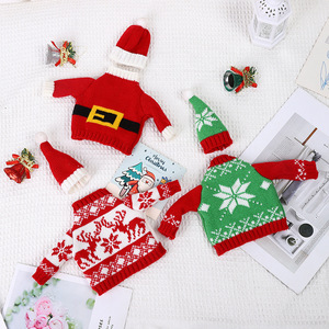 Décorations <span class=keywords><strong>de</strong></span> fête <span class=keywords><strong>de</strong></span> noël noël bouteille <span class=keywords><strong>de</strong></span> vin pull couverture <span class=keywords><strong>robe</strong></span> en tricot père noël renne bonhomme <span class=keywords><strong>de</strong></span> neige bouteille <span class=keywords><strong>de</strong></span> vin <span class=keywords><strong>robe</strong></span> chapeau couverture - Product Image 5