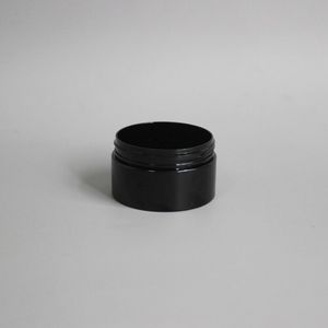 Black <b>Plastic</b> Jar 100ml Wide Mouth Cylinder For Personal Care <b>Packaging</b> - Product Image 1