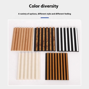 Modern Eco-Friendly TV fundo parede decoração fibra poliéster painéis acústicos madeira grão grade folheado MDF madeira apartamentos - Product Image 5