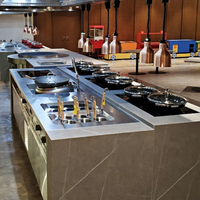 Équipement de cuisson de gril de BBQ commercial lisse d'acier inoxydable industriel debout libre professionnel lourd pour le restaurant