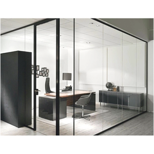 Graki Modern <strong>Office</strong> Glass <strong>Wall</strong> <strong>Partitions</strong> Aluminum Soundproofing Eco-Friendly &amp; Durable 83mm Commercial <strong>Office</strong> Furniture - Product Image 1
