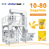 Machine d'emballage rotative automatique pour sachets préformés, avec pesage multi-têtes, pour chips de pommes de terre, pop-corn, Doypack