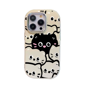 Cover per Cellulare INS con Gattino Nero Carino e Ragazza Morbida, Accessori per iPhone 15 14 13 12 11 16 17 Pro Max - Product Image 6
