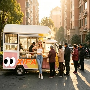 Bar mobile et remorque alimentaire de <span class=keywords><strong>luxe</strong></span> en tôle galvanisée, camion commercial pour bonbons et glaces avec auvent et comptoirs de présentation - Product Image 4