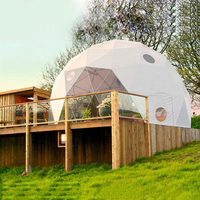 Tente de glamping en forme de dôme avec salle de bain pour hôtel, complexe hôtelier, igloo préfabriqué de luxe, tente géodésique transparente en PVC pour l'hiver, extérieur