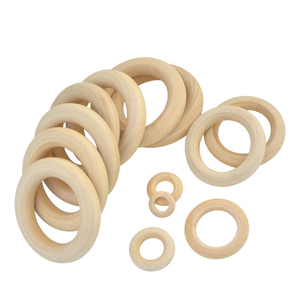 Anneaux en bois naturel non finis pour la fabrication de bijoux artisanaux, le macramé et la décoration intérieure - Product Image 3