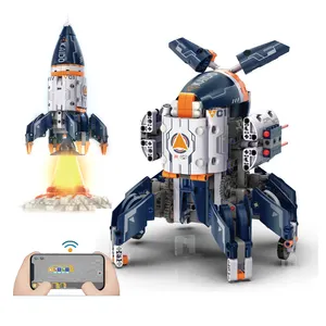 Boy's Gift STEAM programmed remote control robot building blocks toys aerospace rocket assembled models children's educational