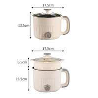 Grande Bouilloire Électrique Portable Mignonne Mini de 2 Litres 600w 220v avec Revêtement Antiadhésif et Cuiseur Vapeur en PP