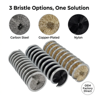 Brosse à ressort en spirale à anneau interne en métal pour le nettoyage, le détartrage et l'élimination de la rouille des tuyaux, cordons et fils en nylon, acier au carbone et cuivre