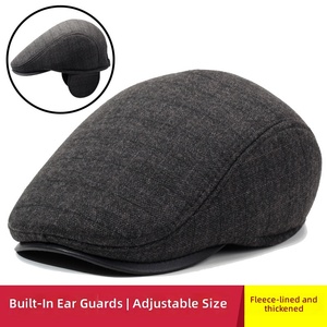 Gorro <span class=keywords><strong>de</strong></span> Invierno a Rayas para Hombre, para Padres y Abuelos <span class=keywords><strong>de</strong></span> Mediana Edad y Mayores, 100% Algodón, Ajustable - Product Image 2