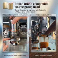 Mesin Espresso Spring Lever, Boiler Uap 2.5L + Boiler Kopi 0.3L, PID 0.1 ° C Precision, Tangki Air 2.5L Terintegrasi