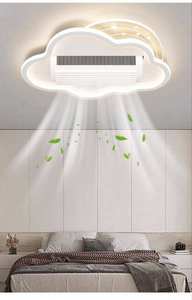 Điều khiển từ xa ba màu gió mạnh chống nhấp nháy không có lưỡi hiện đại dẫn ánh sáng Quạt im lặng cho phòng khách - Product Image 5