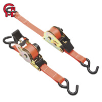 Correa de amarre HLM con trinquete automático de poliéster, correa de amarre retráctil automática con gancho en S para ATV, motocicleta y carga