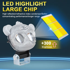 Faro Delantero LED para Motocicleta con Diseño de Cabeza de León, Luces Intermitentes RGB, Resistente al Agua IP67, Faros Antiniebla para Camiones, ATV, Jeeps 2 - Product Image 6