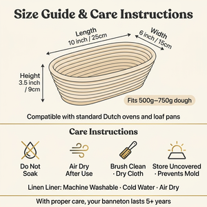 Kit de démarrage de levain naturel en rotin écologique, panier de levage du pain rond et ovale, ensemble de bannetons pour boulangerie artisanale professionnelle - Product Image 5