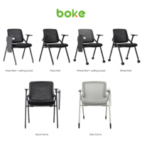 Chaise de bureau pliable empilable moderne en plastique avec assise en mousse haute densité, dossier creux et cadre de couleur personnalisable pour réunions d'affaires