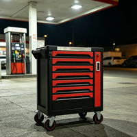 Armoire à outils roulante industrielle JMST avec 322 outils, 7 tiroirs et 1 porte latérale, chariot à outils de grande capacité sur roues