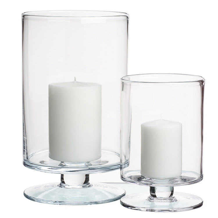 Cache-bougies Transparent En Verre Cylindrique - 10x7x7 Cm, Protection Vent - Décoration De Table Pour Mariage, Fêtes - 3