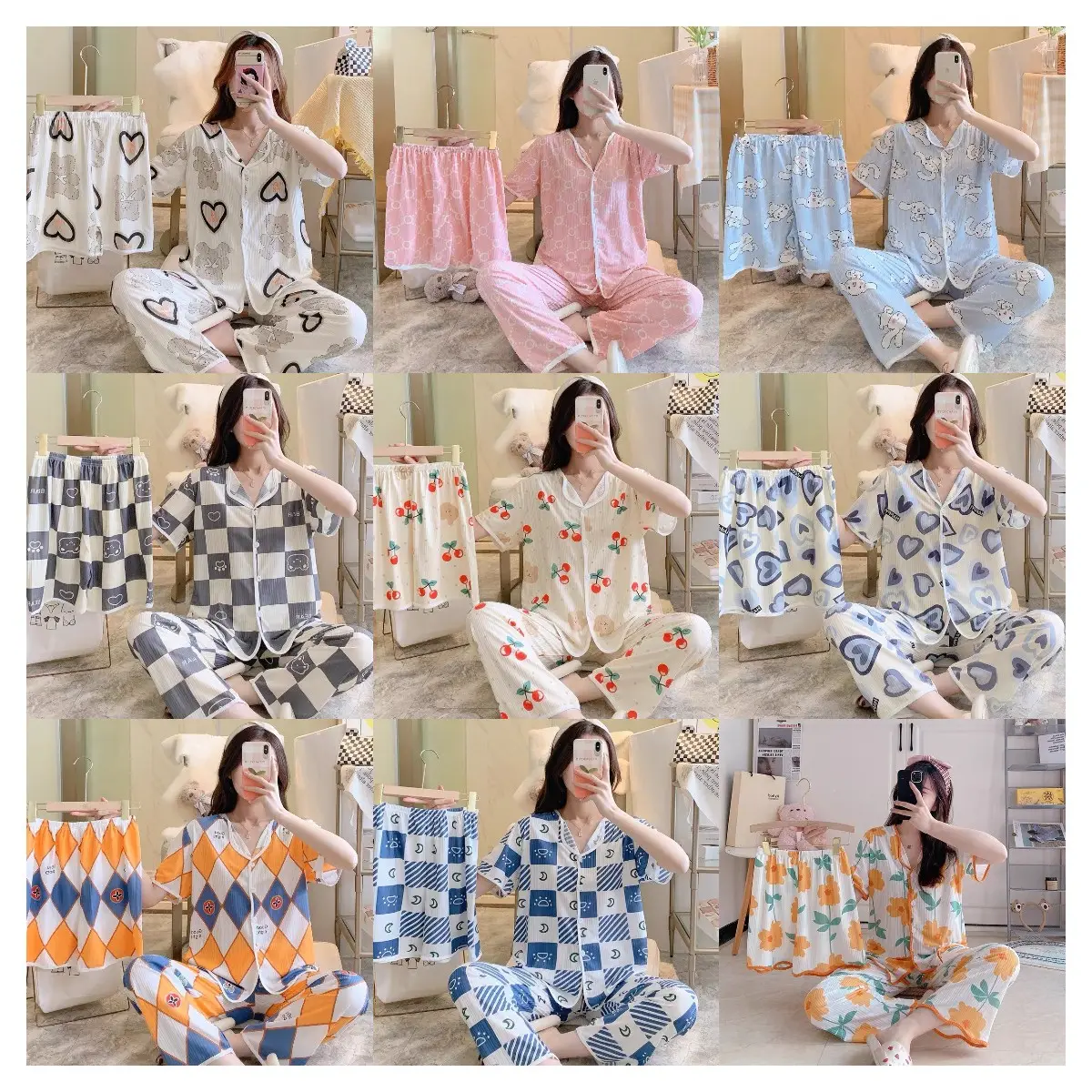 Soft Comfortable 3 PCS Pijamas Mujer Pajamas Set Gilts Fashion Hot Women's Animal Homewear Sleepwear For Home Outdoor Wear