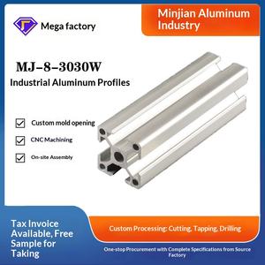 Usine de Shanghai Minjian : Grand stock de profilés en aluminium 3030W, tubes carrés standard européens, aluminium industriel - Product Image 1