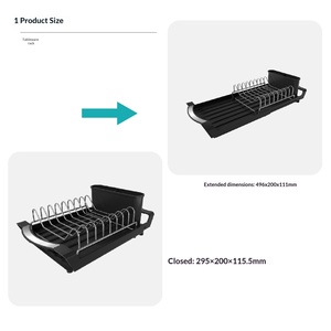 Égouttoir à vaisselle et bols <span class=keywords><strong>de</strong></span> <span class=keywords><strong>cuisine</strong></span> multifonctionnel rétractable en métal, type sur pied, pour l'export transfrontalier <span class=keywords><strong>AliExpress</strong></span> - Product Image 4